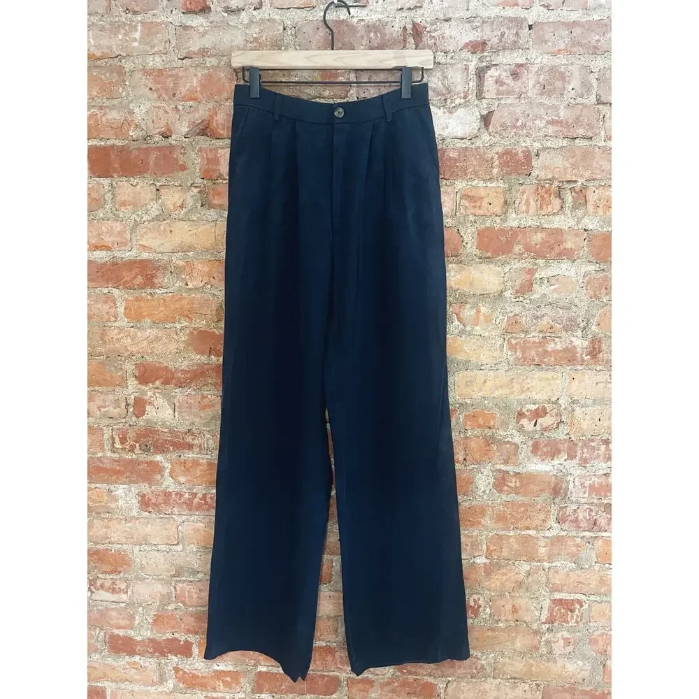 Reformation Mason Pants 6 Navy Blue